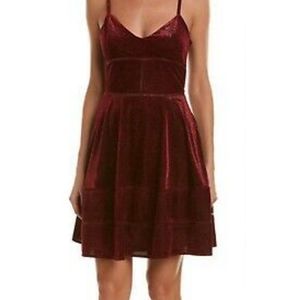 Burgundy Corduroy Dress w/ Shimmery Gold